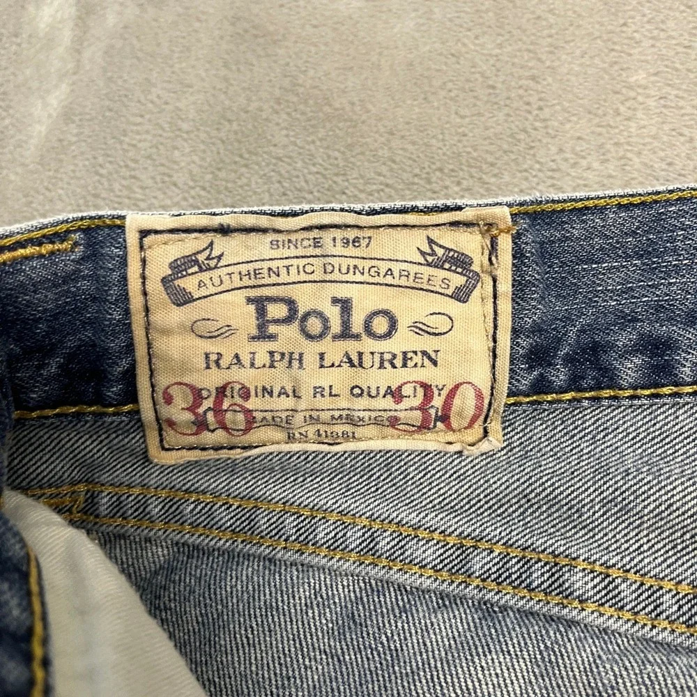 Vintage Polo Ralph Lauren Hampton Straight Jeans Mens 36x30 Blue Denim Western